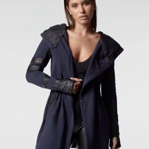 Women’s Navy Hooded Trench Coat